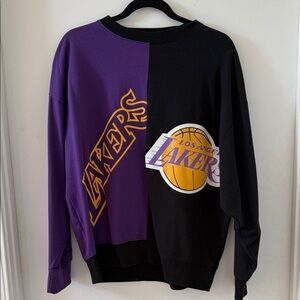 Mitchell & Ness Lakers Split Purple Black Crewneck